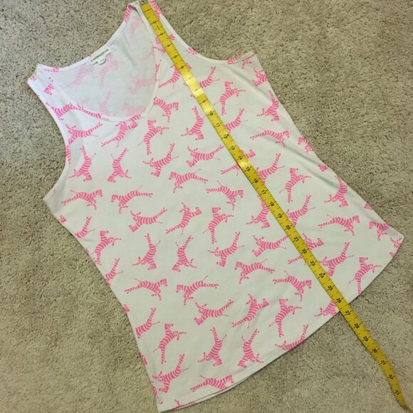 Warehouse One Neon Pink and White Zebra Tank Top - Picture 16 of 16